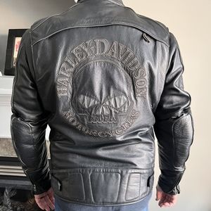 Mens leather vented riding jacket Xl tall